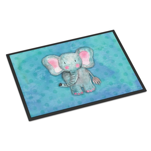 Carolines Treasures 18 x 27 in. Blue Elepant Watercolor Indoor or Outdoor Mat BB7372MAT